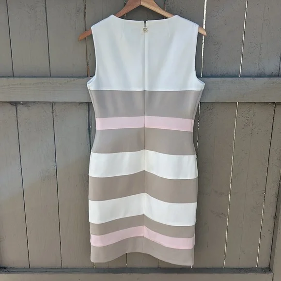 Tommy Hilfiger Scuba Crepe Colorblock Sheath Dress Sz 10 - Picture 4 of 5